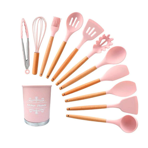 Kit Utensílios de Cozinha de Silicone com Suporte 12 peças - Image 2