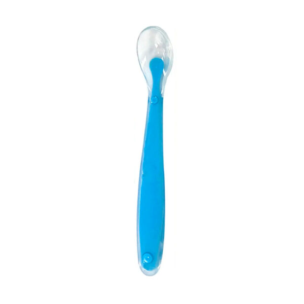 Colher de Silicone Azul e Transparente