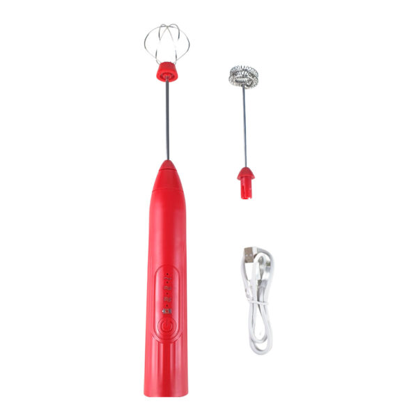 Misturador Elétrico Portátil e Recarregável para Bebidas e Ovos Mini Mixer com
Fuê Vermelho