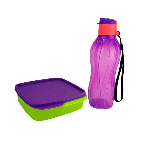 Kit Tupperware Garrafa Eco Tupper 500ml + Basic Line 550ml Amarelo Neon - Image 2