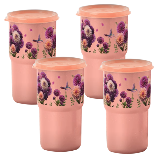 Kit Tupperware Copo Colors Jardim em Festa 350ml 4 Peças