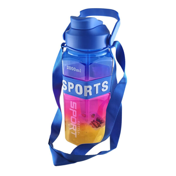 Garrafa de Água 2 litros Squeeze Sports com Alça Azul Rosa Amarelo - Image 3