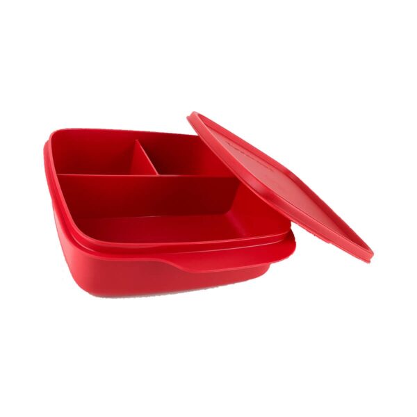 Tupperware Basic Line com Divisórias 550ml Vermelha - Image 2