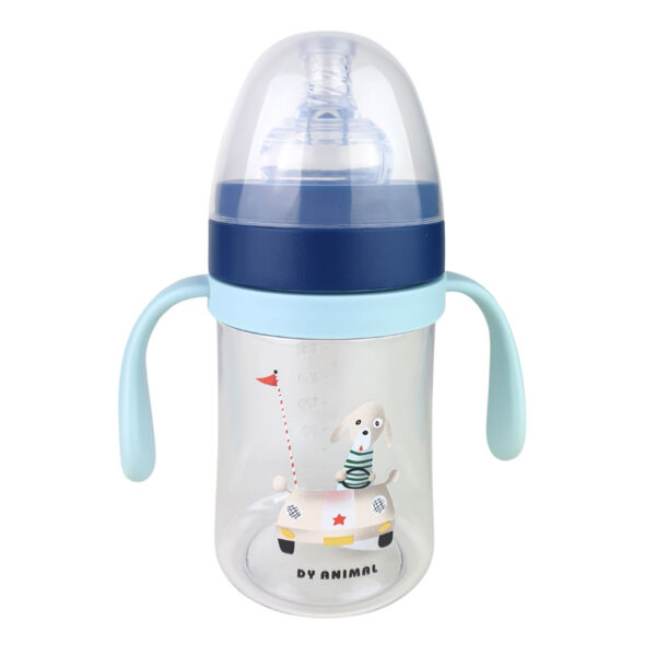 Copo Mamadeira Infantil 240ml Anti Vazamento com Canudo Azul - Image 2