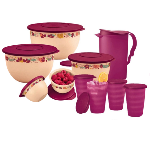 Kit Tupperware Dança das Flores 10 peças