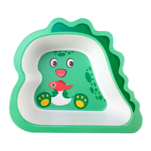 Kit Infantil Refeição Dinossauro Fibra de Bambu Verde 5 peças - Image 5