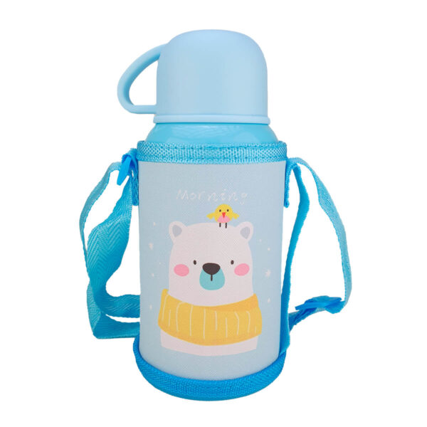 Garrafa Isotérmica com Termometro Infantil Inox 500ml + Capa Urso - Image 3