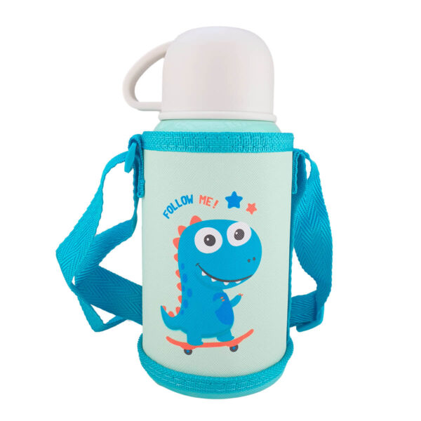 Garrafa Isotérmica com Termometro Infantil Inox 500ml + Capa Dinossauro - Image 3