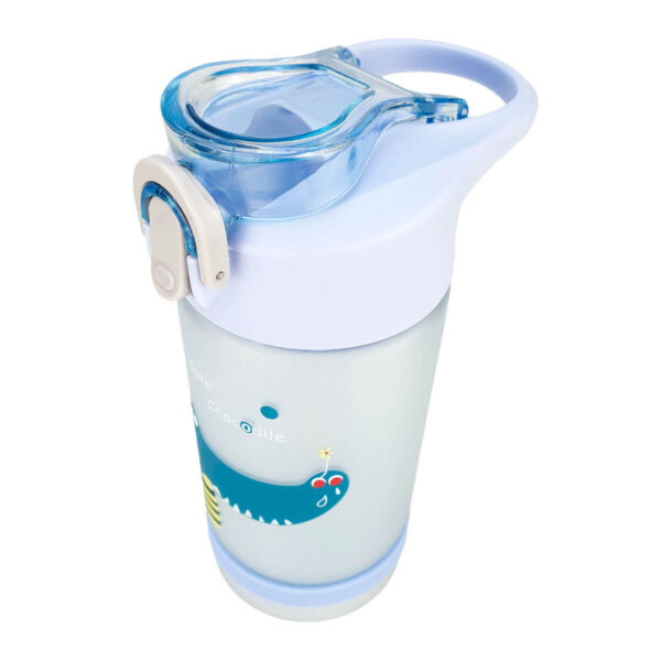 Garrafa Squeeze Infantil Plástico 500ml Azul Crocodilo - Image 2