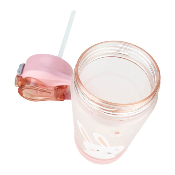 Garrafa Squeeze Infantil Plástico 500ml Rosa Coelho - Image 4