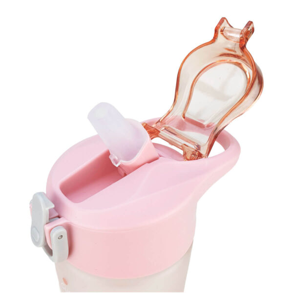 Garrafa Squeeze Infantil Plástico 500ml Rosa Coelho - Image 3