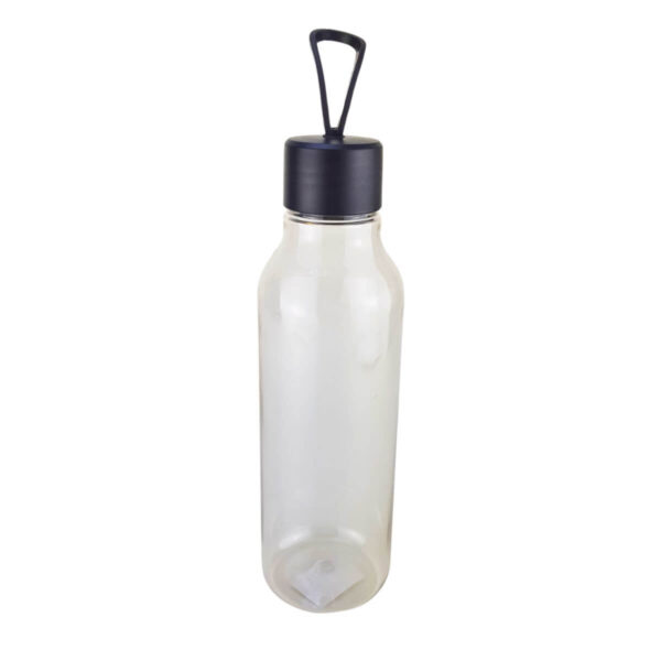 Garrafa para Água Squeeze 700ml Transparente Tampa Preta