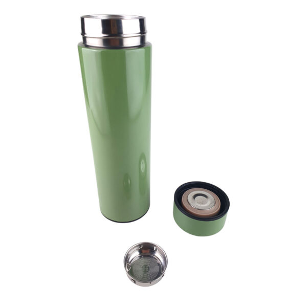 Garrafa Térmica Aço Inox com Termômetro Led 500ml Verde Fosco - Image 5