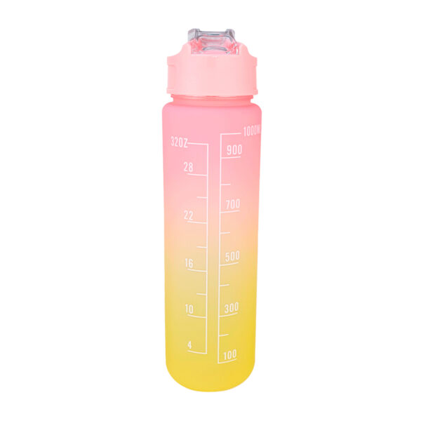 Garrafa de Água 800ml Squeeze Academia com Alça Rosa Amarelo