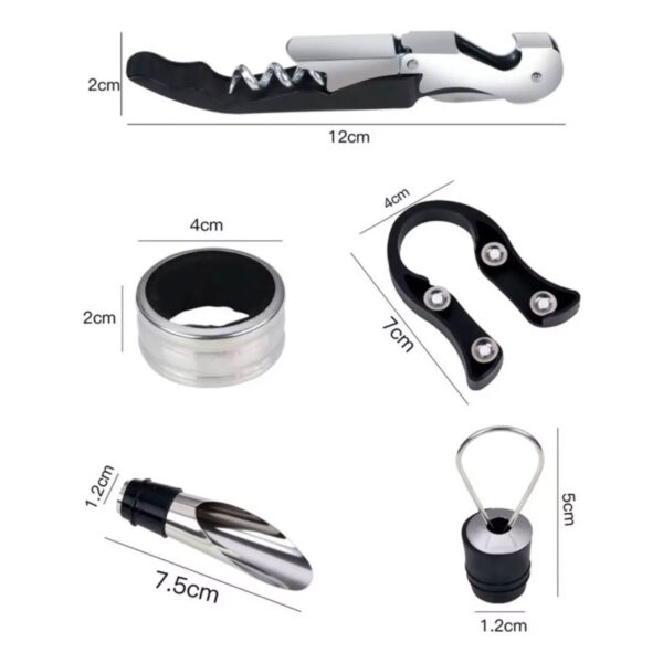 Kit Para Vinho Inox 5 Peças - Image 2