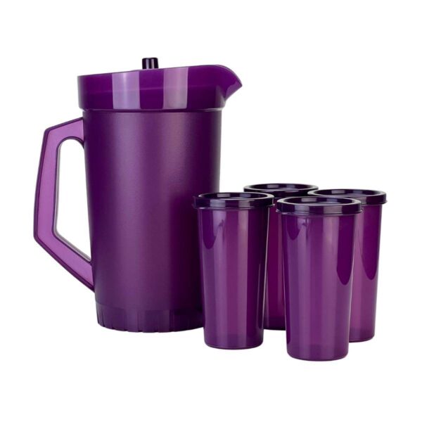 Kit Tupperware A Jarra 2 Litros + Copo 265ml Roxo 5 peças - Image 2