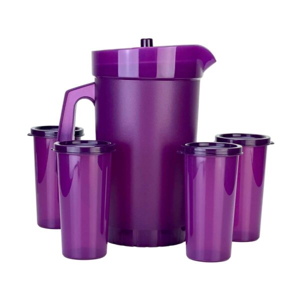 Kit Tupperware A Jarra 2 Litros + Copo 265ml Roxo 5 peças