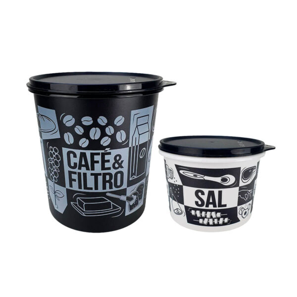 Kit Tupperware Caixa Café e Filtro + Sal 1,3kg Pop Box PB