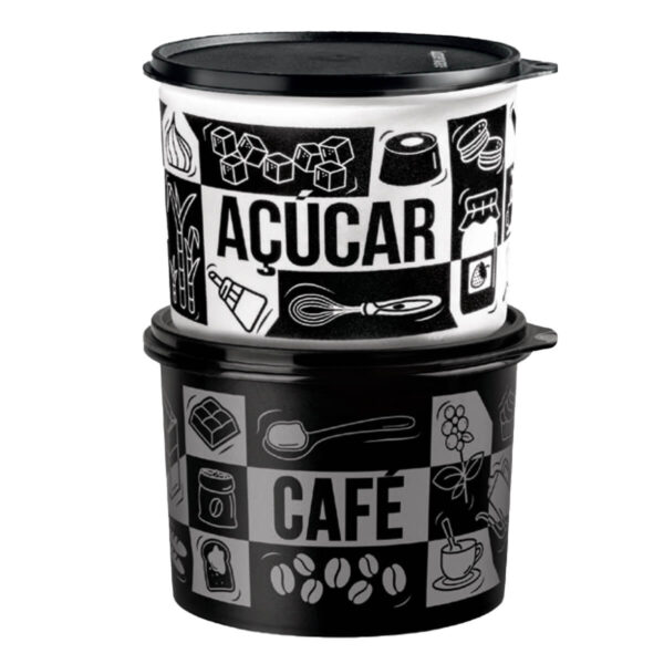 Kit Tupperware Café Açúcar Caixa Pop Box PB 2 peças