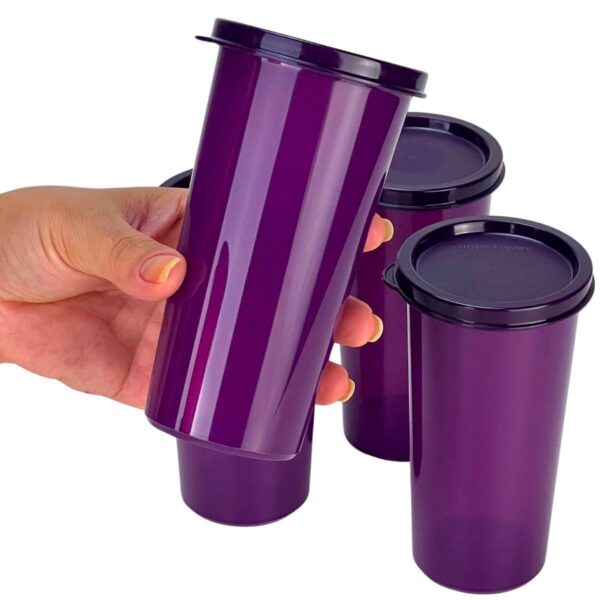 Kit Tupperware A Jarra 2 Litros + Copo 265ml Roxo 5 peças - Image 7