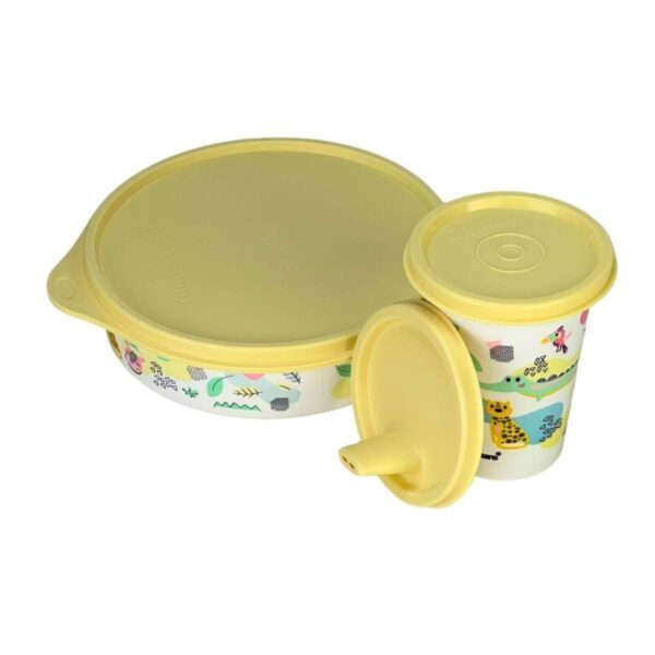 Kit Tupperware Copo com Bico 200ml + Pratinho Mini Floresta 500ml Amarelo - Image 2