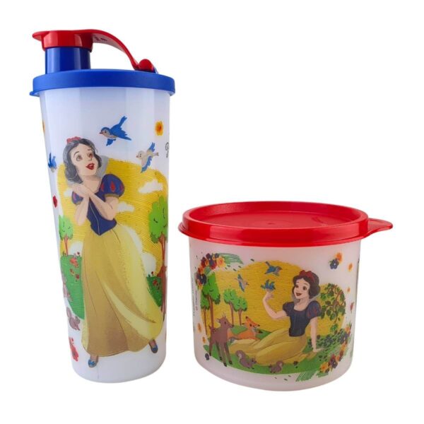 Kit Tupperware Copo com Bico 470ml + Redondinha 500ml Branca de Neve 2 peças