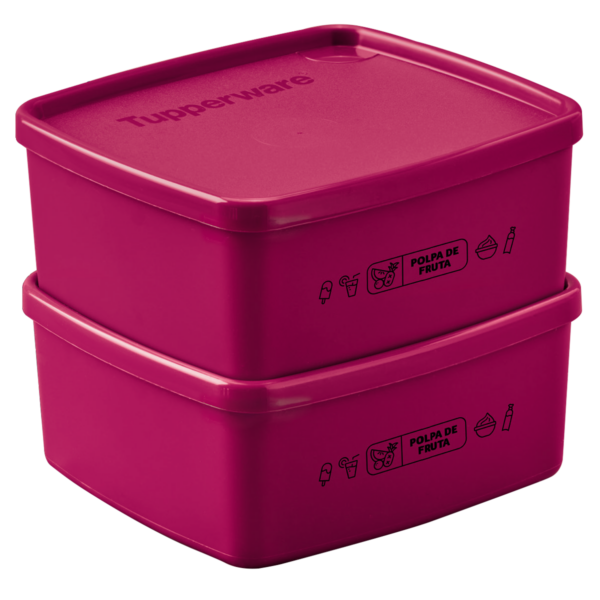 Kit Tupperware Jeitosinho Mix Polpa de Fruta 400ml Roxo 2 peças