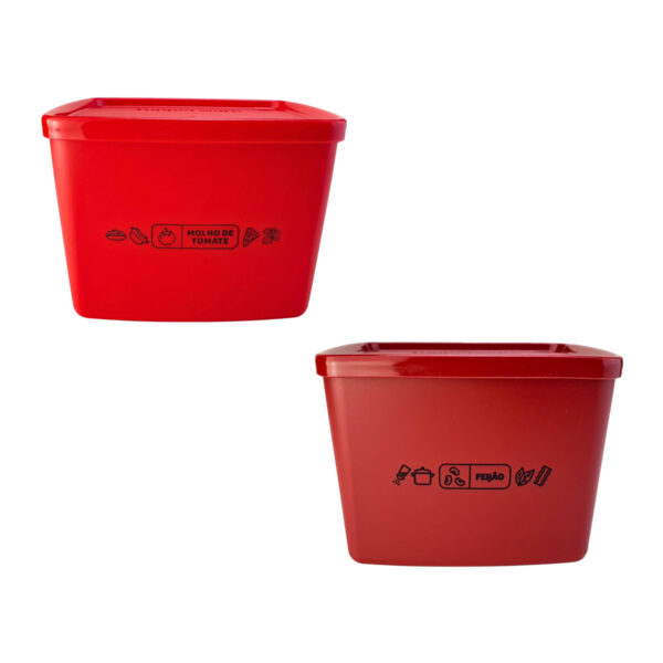 Kit Tupperware Jeitoso Mix Feijão e Molho de Tomate 800ml Marrom 2 peças