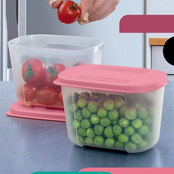 Kit Tupperware Potes para Geladeira Refri Fresh Mini 300ml 2 Peças Várias Cores - Image 2