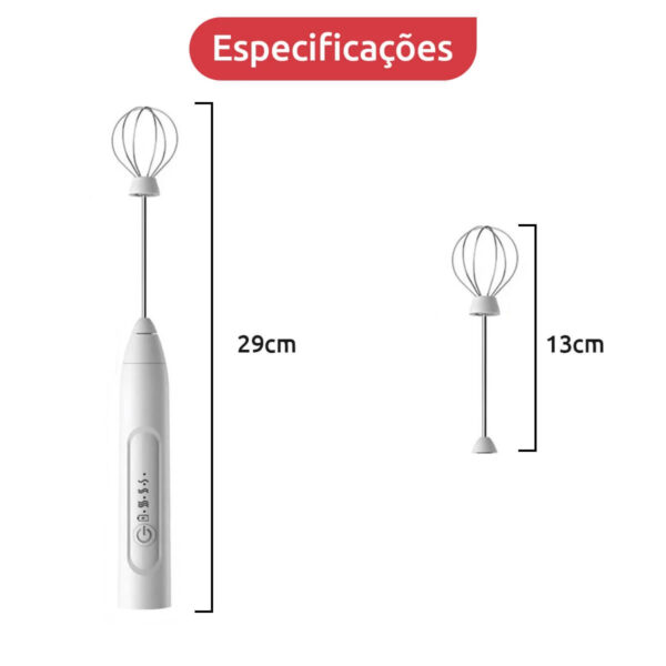 Mini Mixer Recarregável Misturador Fuê Portátil Elétrico Branco - Image 4