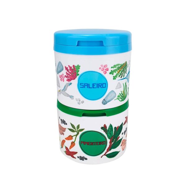 Kit Tupperware Porta Temperos Mesa Floral Saleiro e Pimenteiro