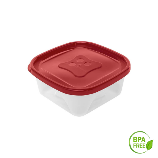 Pote Quadrado Pequeno 390ml Vermelho