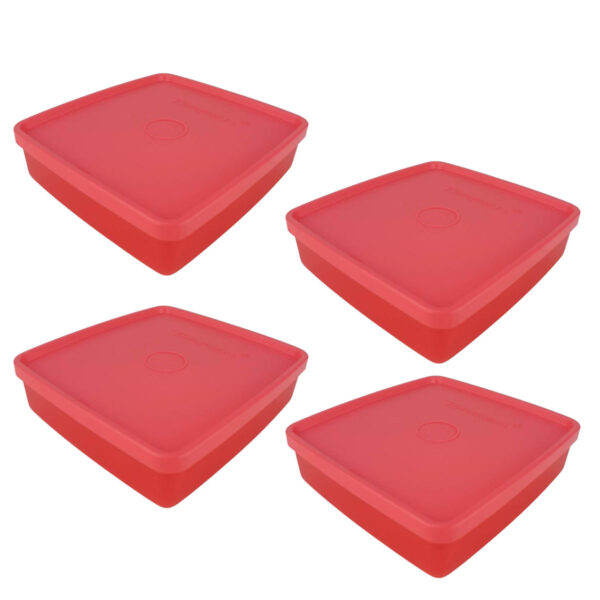 Kit Tupperware Refri Box 400ml Coral 4 peças