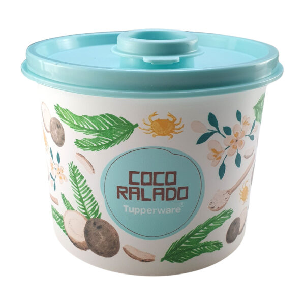 Tupperware Redondinha Coco Ralado com Bico Dosador Floral 250g