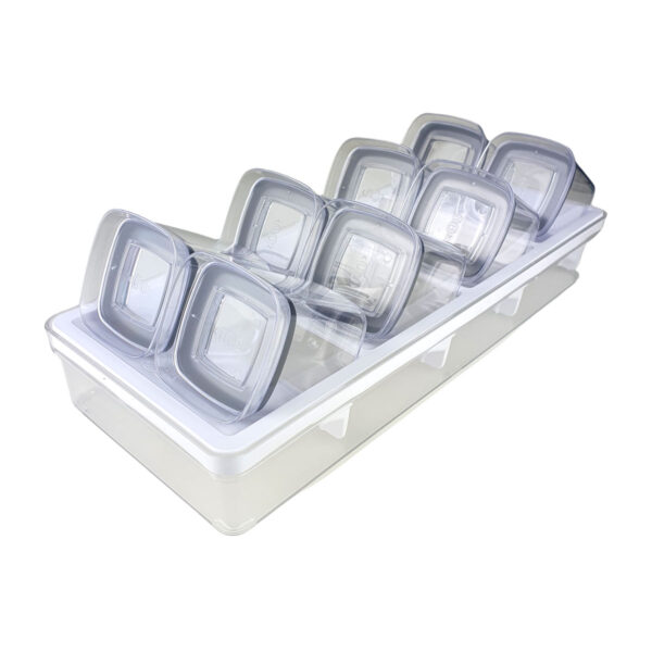 Kit Organizador de Temperos para Gaveta Clear 9 Peças Natural