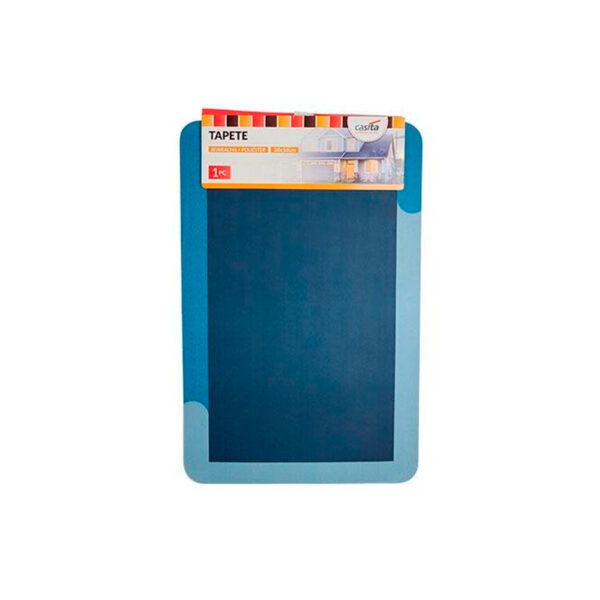 Tapete Mágico Super Absorvente para Banheiro Base Antiderrapante Azul