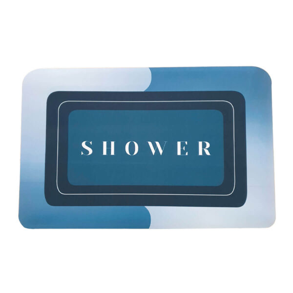 Tapete Mágico Super Absorvente para Banheiro Base Antiderrapante Shower Azul