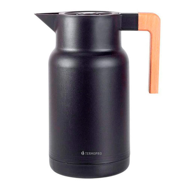 Garrafa Térmica de Café 1 Litro Wood Fashion Preta Termopro