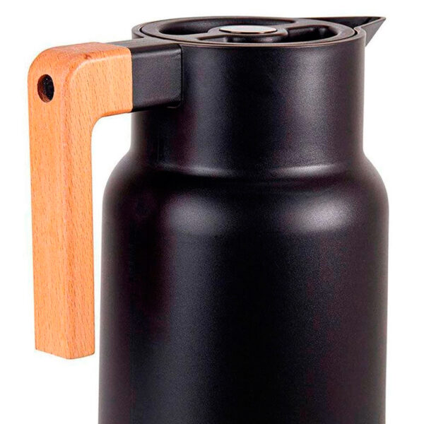 Garrafa Térmica de Café 1 Litro Wood Fashion Preta Termopro - Image 4