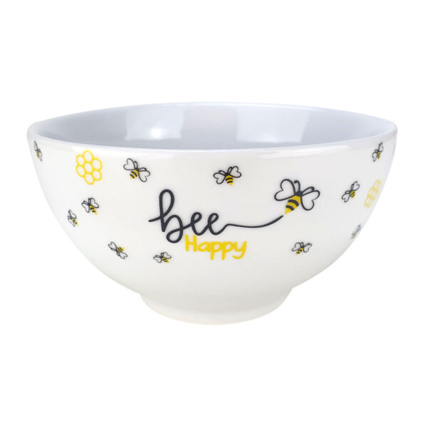 Tigela Bowl de Porcelana com Estampa de Abelha