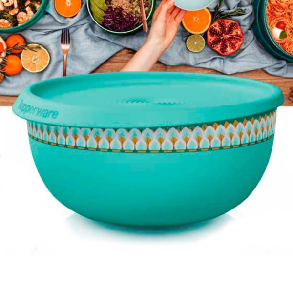 Tupperware Tigela Toque Mágico 2,5 litros Turquesa Folhagem - Image 4