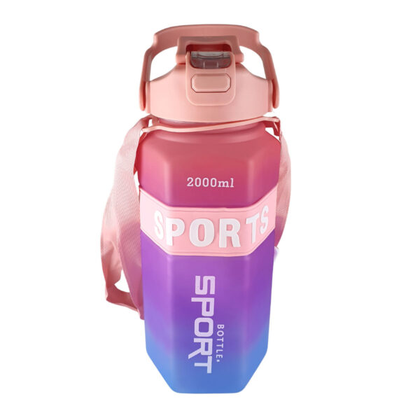 Garrafa de Água 2 litros Squeeze Sports com Alça Rosa Roxo Azul