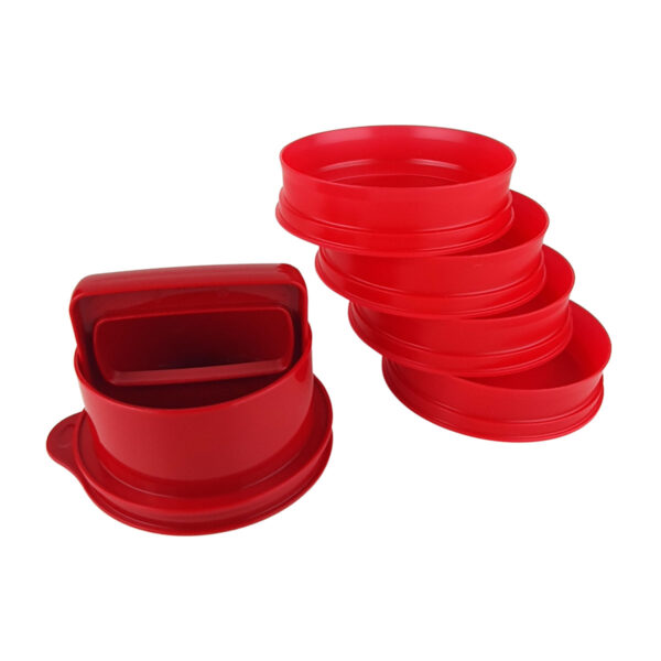 Tupperware Burguer Express Kit Vermelho 6 peças para Hambúrguer - Image 3