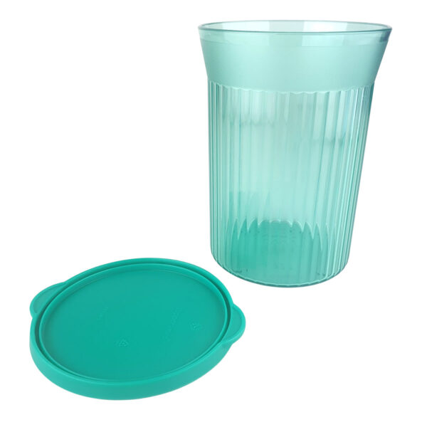 Tupperware Petisqueira Canelada Mate Redonda 630ml Verde - Image 3