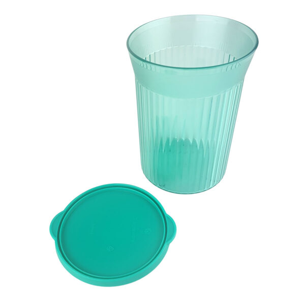 Tupperware Petisqueira Canelada Mate Redonda 630ml Verde - Image 4