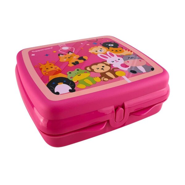 Kit Tupperware Copo com Bico 470ml + Porta Sanduíche Pelúcia Rosa 2 peças - Image 3