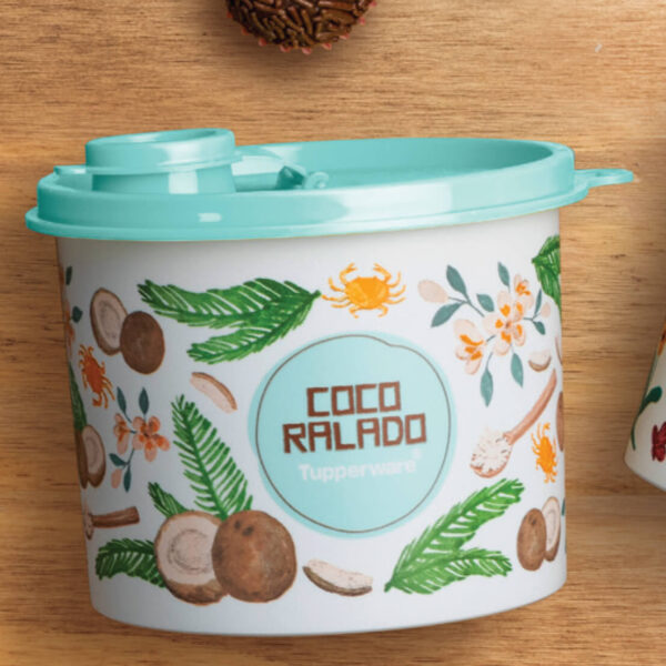 Tupperware Redondinha Coco Ralado com Bico Dosador Floral 250g - Image 5