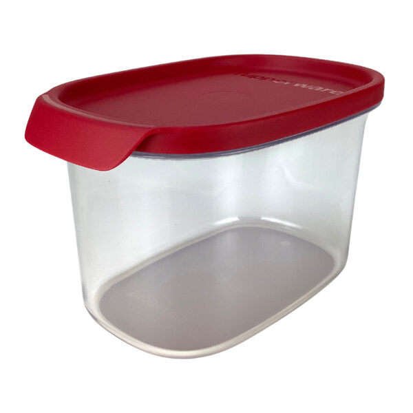 Tupperware Ultra Clear Oval 1 litro Transparente e Vermelho