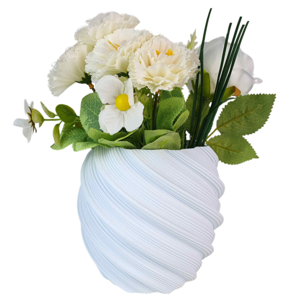 Vaso Wave Decorativo Moderno Branco Exclusivo 12,5 cm para Mesa e Flores