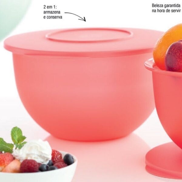 Tupperware Tigela Murano 4,3 Litros Coral Guava